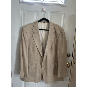 Charing Cross tan pure silk featherweight two button dress jacket size 44 Long